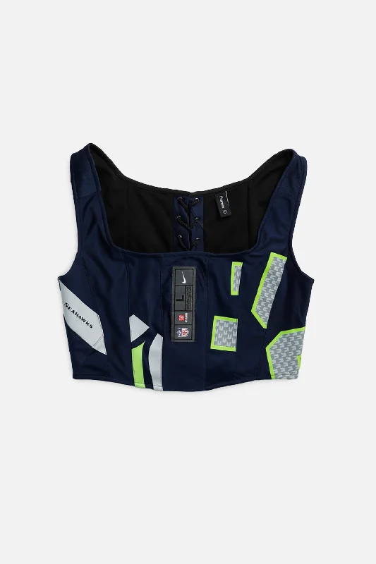 beaded women bustiers and corsetsRework Seattle Seahawks NFL Corset - L