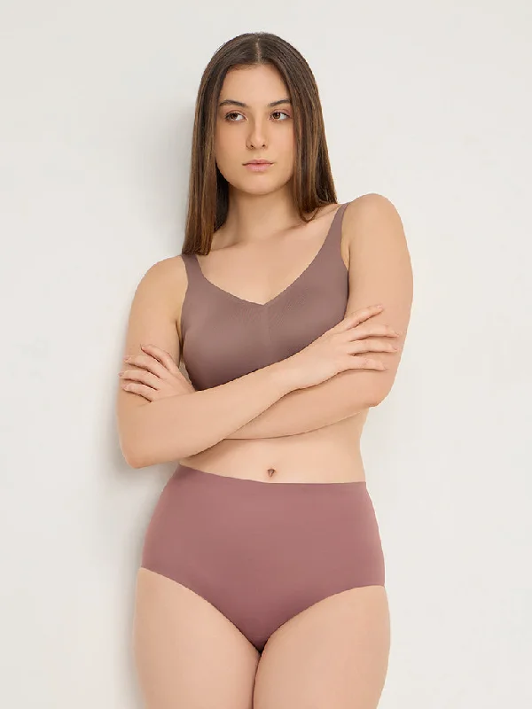 low - rise women briefs for a trendy and youthful lookWunderlove Mauve Invisible Flocked Brief low - rise women briefs for a trendy and youthful lookWunderlove Mauve Invisible Flocked Brief