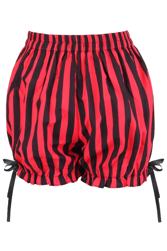 satin fabric women bustiers and corsetsRed/Black Striped Bloomers