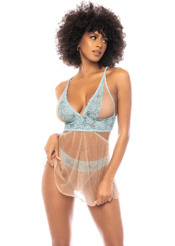 Women's High Waist Lingerie Bodysuits Capri Convertible Babydoll Set