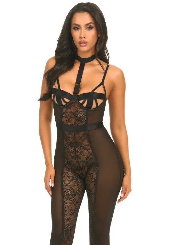 Vintage Inspired Lingerie for Women Sia Cage Lace Catsuit