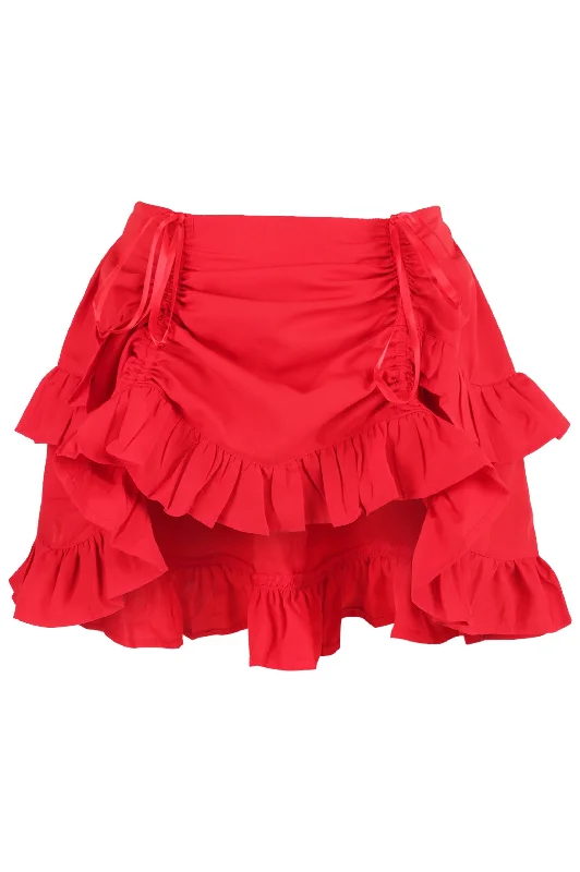 beaded women bustiers and corsetsRed Crepe Ruched Bustle Skirt