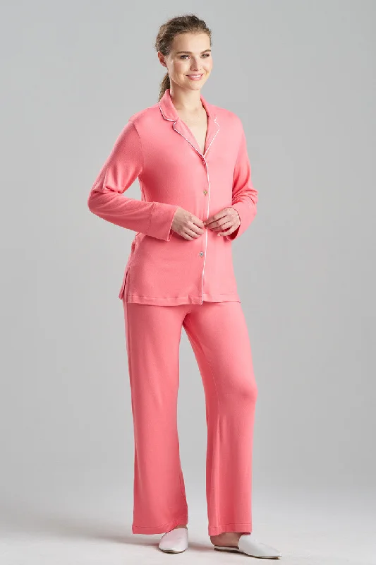 women's button - down pajama sets for easy wearOasis Notch PJ