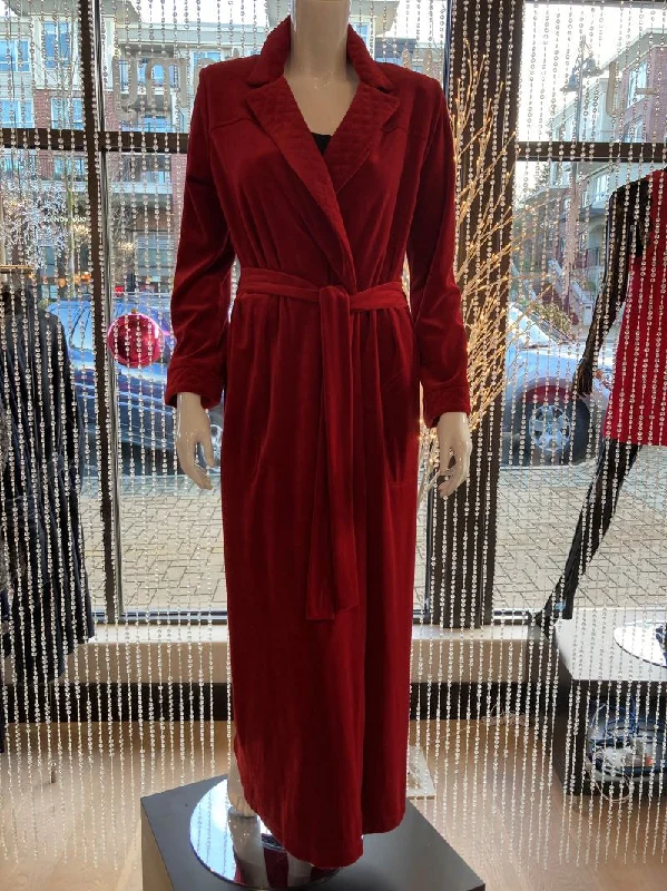 women robes with a shawl collar for styleDiamond Tea Cotton Velour Wrap Robe -  136