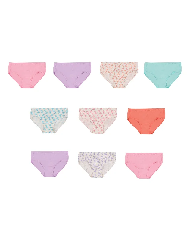 seamless silk - lined women briefs for a smooth and soft feelHanes Toddler Girls Pure Comfort Briefs 10-Pack