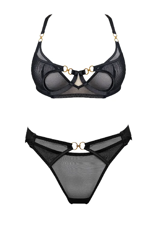 seamless odor - control women briefs for all - day confidenceRetta Balconette Wire Bra and Open Back Brief Set