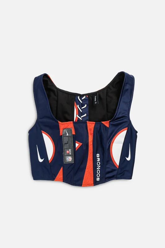 beaded women bustiers and corsetsRework Denver Broncos NFL Corset - M