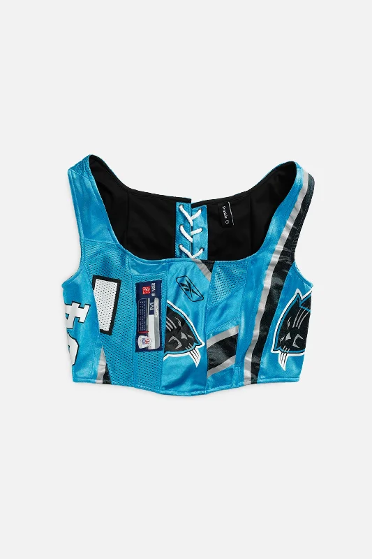 short women bustiers and corsetsRework Carolina Panthers NFL Corset - L