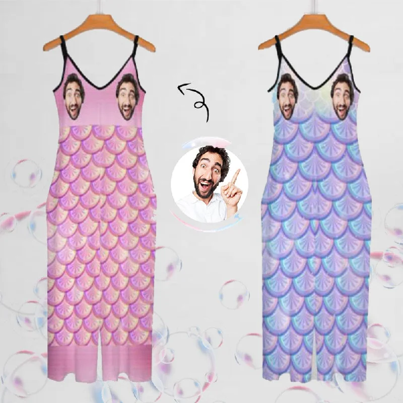 women's nightgowns with a hypoallergenic materialPersoanlized Sleepwear Custom Face Loungewear with Photo On Them Mermaid Scales Women's Suspender Jumpsuit Loungewear women's nightgowns with a hypoallergenic materialPersoanlized Sleepwear Custom Face Loungewear with Photo On Them Mermaid Scales Women's Suspender Jumpsuit Loungewear