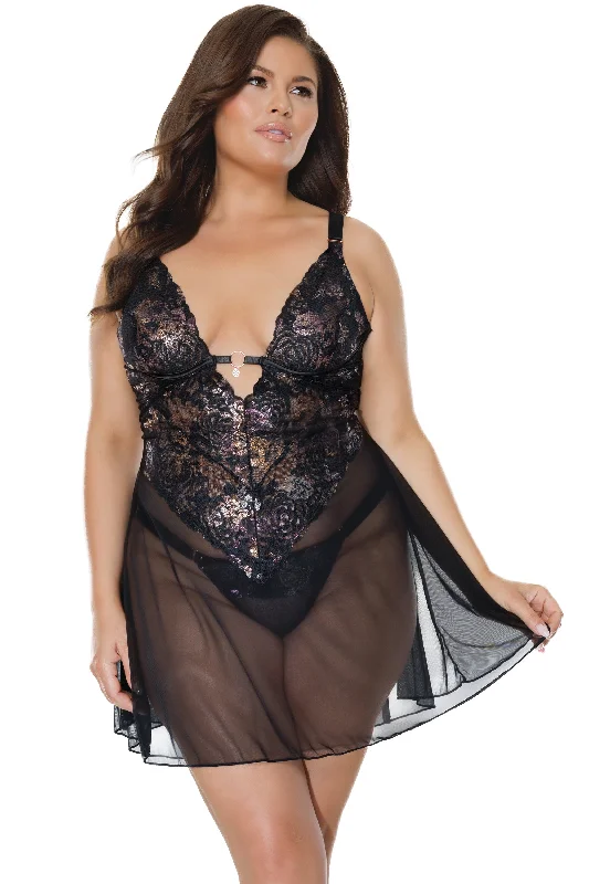 Women's Silk Lingerie Sets Brielle Babydoll Plus