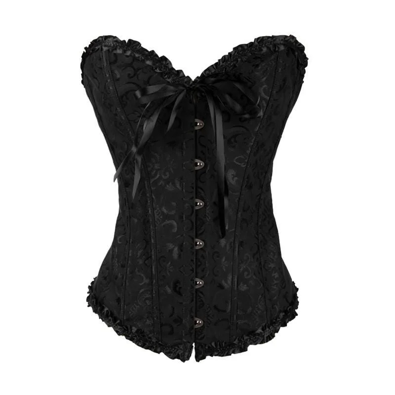 seamless women bustiers and corsets comfortWomen's Gothic Lace-up Jacquard Overbust Corsets seamless women bustiers and corsets comfortWomen's Gothic Lace-up Jacquard Overbust Corsets