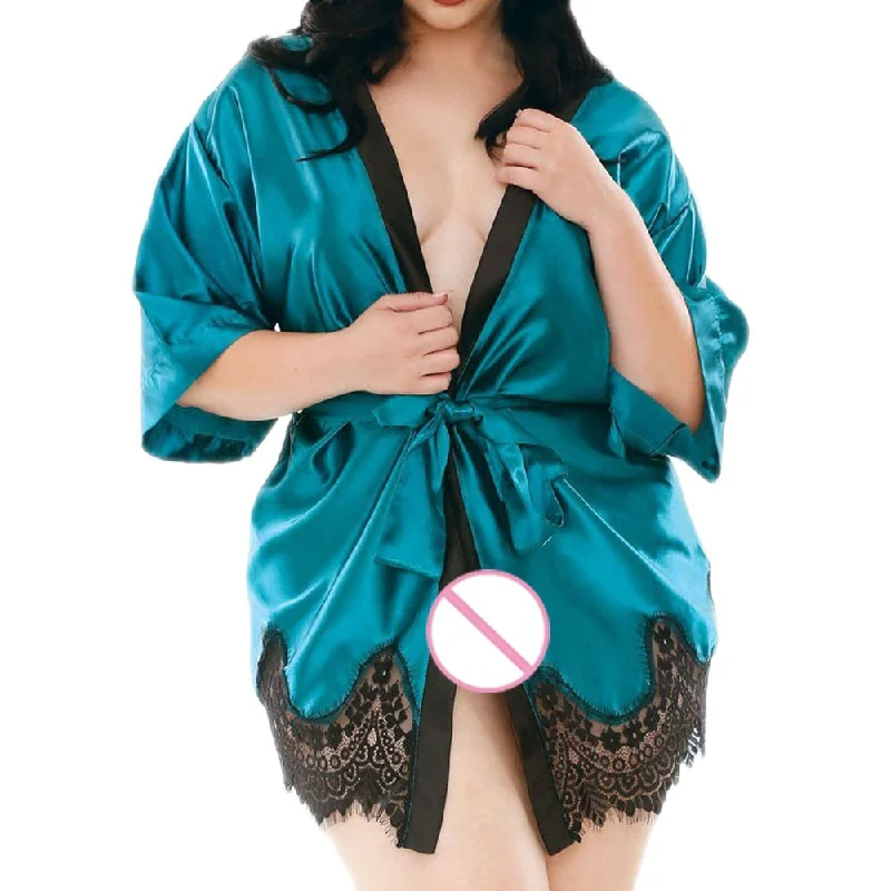 women robes with a faux - fur trim for a luxurious feelSilk Kimono Babydoll Lace Lingerie Bath Robe women robes with a faux - fur trim for a luxurious feelSilk Kimono Babydoll Lace Lingerie Bath Robe