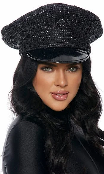 swimwear inspired women sexy lingerieSexy Bling Rhinestone Cop Hat