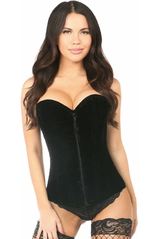 Gothic women bustiers and corsets aestheticLavish Black Velvet Overbust Corset