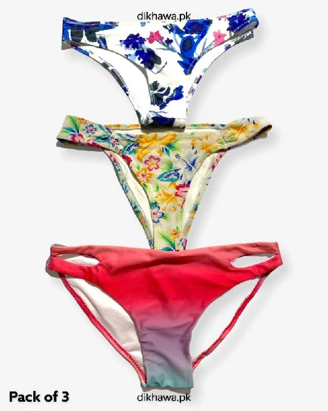 designer women bikini briefs with unique designsPack of 3 Imported Stocklot Branded Jersey Panty Bikini Style Sexy Thong Panty Swimwear Panty designer women bikini briefs with unique designsPack of 3 Imported Stocklot Branded Jersey Panty Bikini Style Sexy Thong Panty Swimwear Panty