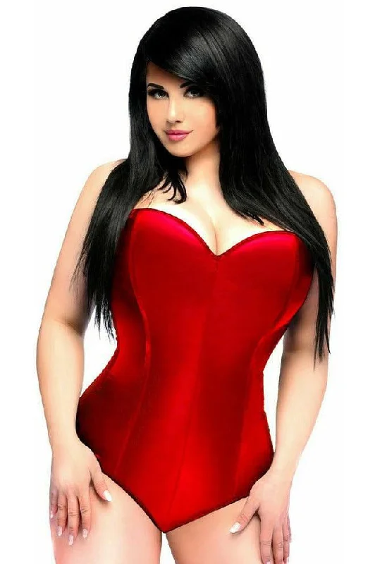 Victorian style women bustiers and corsetsLavish Red Satin Corset Romper