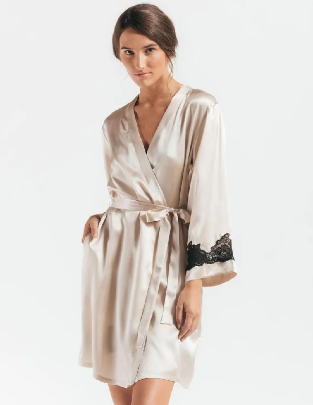women robes with hoods for added cozinessNK Imode Morgan Short Silk Robe - 4399