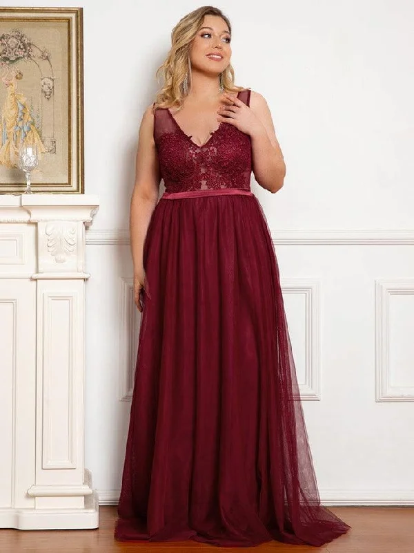 women sexy dresses for themed partiesPlus Size A-Line Sleeveless Long Formal Dress