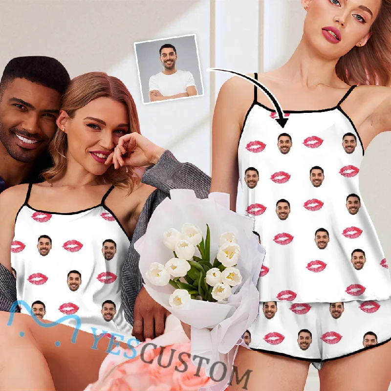 crew neck women's sleepshirts for a classic stylePersonalised Ladies Pajamas Sexy Red Lips Sleepwear Custom Women's Sexy Cami Pajama Set Honeymoon Anniversary Gift crew neck women's sleepshirts for a classic stylePersonalised Ladies Pajamas Sexy Red Lips Sleepwear Custom Women's Sexy Cami Pajama Set Honeymoon Anniversary Gift