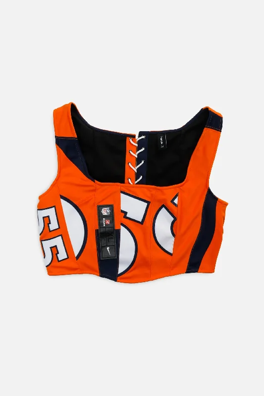 leather women bustiers and corsetsRework Denver Broncos NFL Corset - L