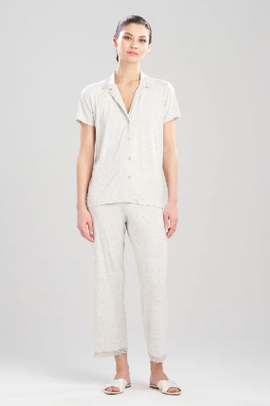 women's pajama sets for a girls' slumber partyFeathers Essentials Lenzing™ Ecovero™ Viscose Lace Applique Trim PJ