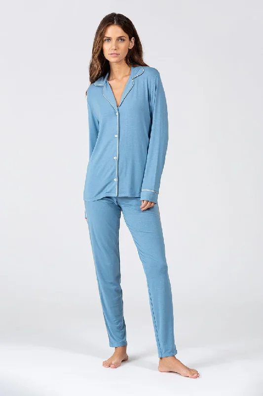 women's three - piece pajama sets including a robeGisele Tuxedo Slim PJ Set