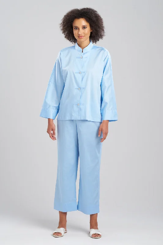 women's pajama sets with a novelty character printCotton Sateen Essentials Mandarin PJ