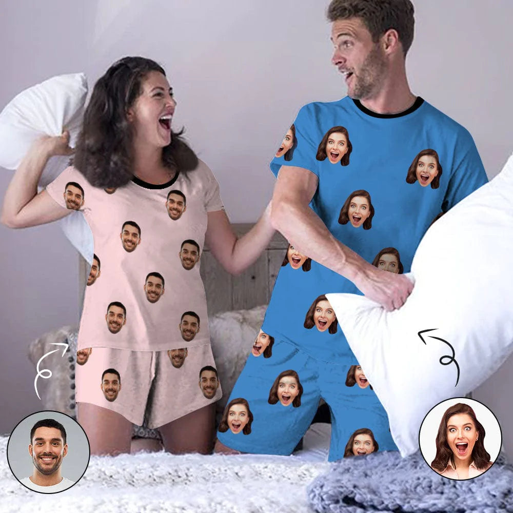 women's nightgowns with a matching robePRICE DROP-Custom Face Couple Pajamas Personalized Face Couple Matching Crew Neck Short Pajama Set women's nightgowns with a matching robePRICE DROP-Custom Face Couple Pajamas Personalized Face Couple Matching Crew Neck Short Pajama Set