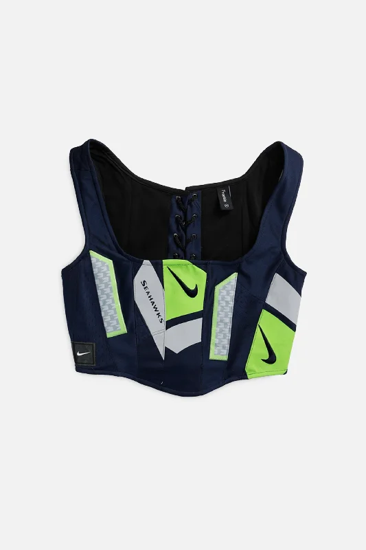 strapless women bustiers and corsets styleRework Seattle Seahawks NFL Corset - XS