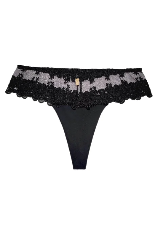 thong - style swimwear for women at the beachArissa Black Fragile high-waisted thongs