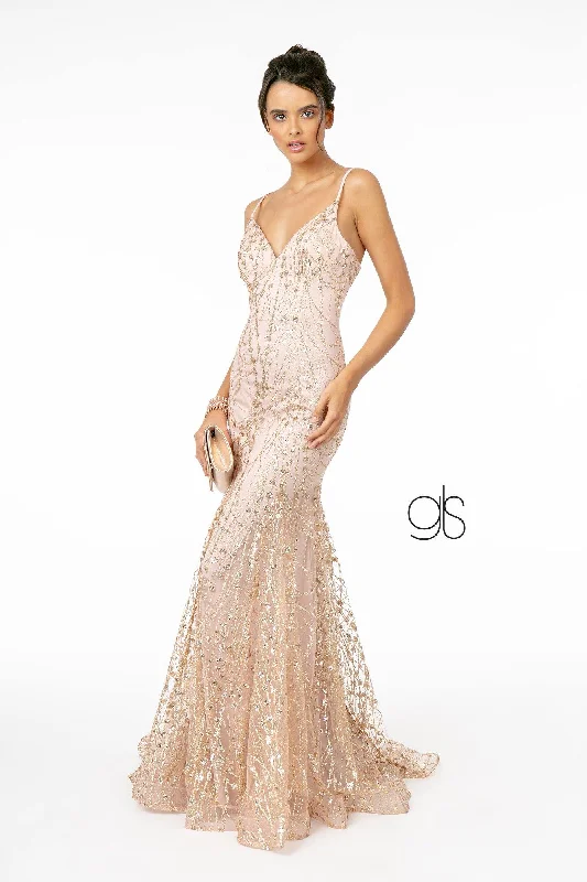 women sexy dresses with tiered skirtsGlitter Fully Beaded Long Prom Dress