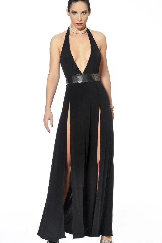 women sexy dresses with tiered skirtsIsabella Fetish Dress | Black Lycra