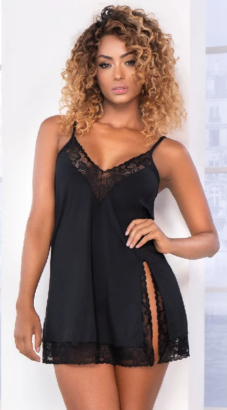 Women's Everyday Wear Lingerie Get Over Slit Babydoll Set