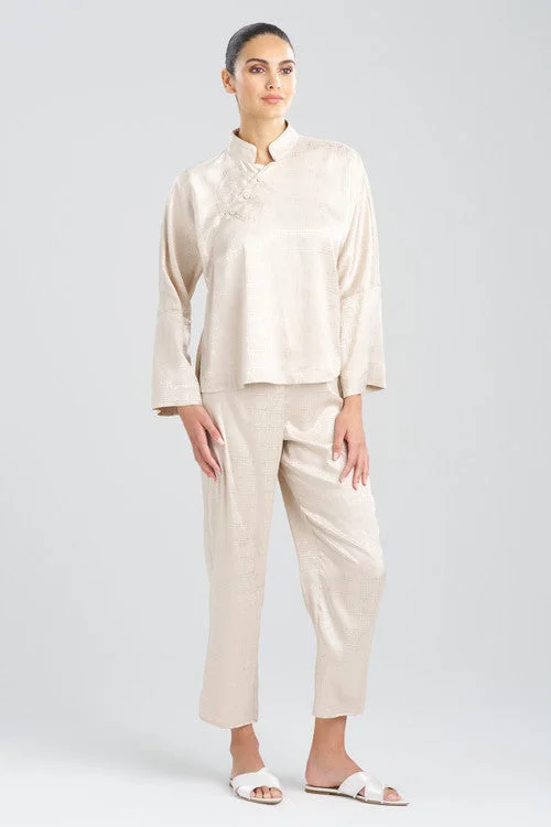 women's three - piece pajama sets including a robeInfinity Jacquard Mandarin Button PJ women's three - piece pajama sets including a robeInfinity Jacquard Mandarin Button PJ