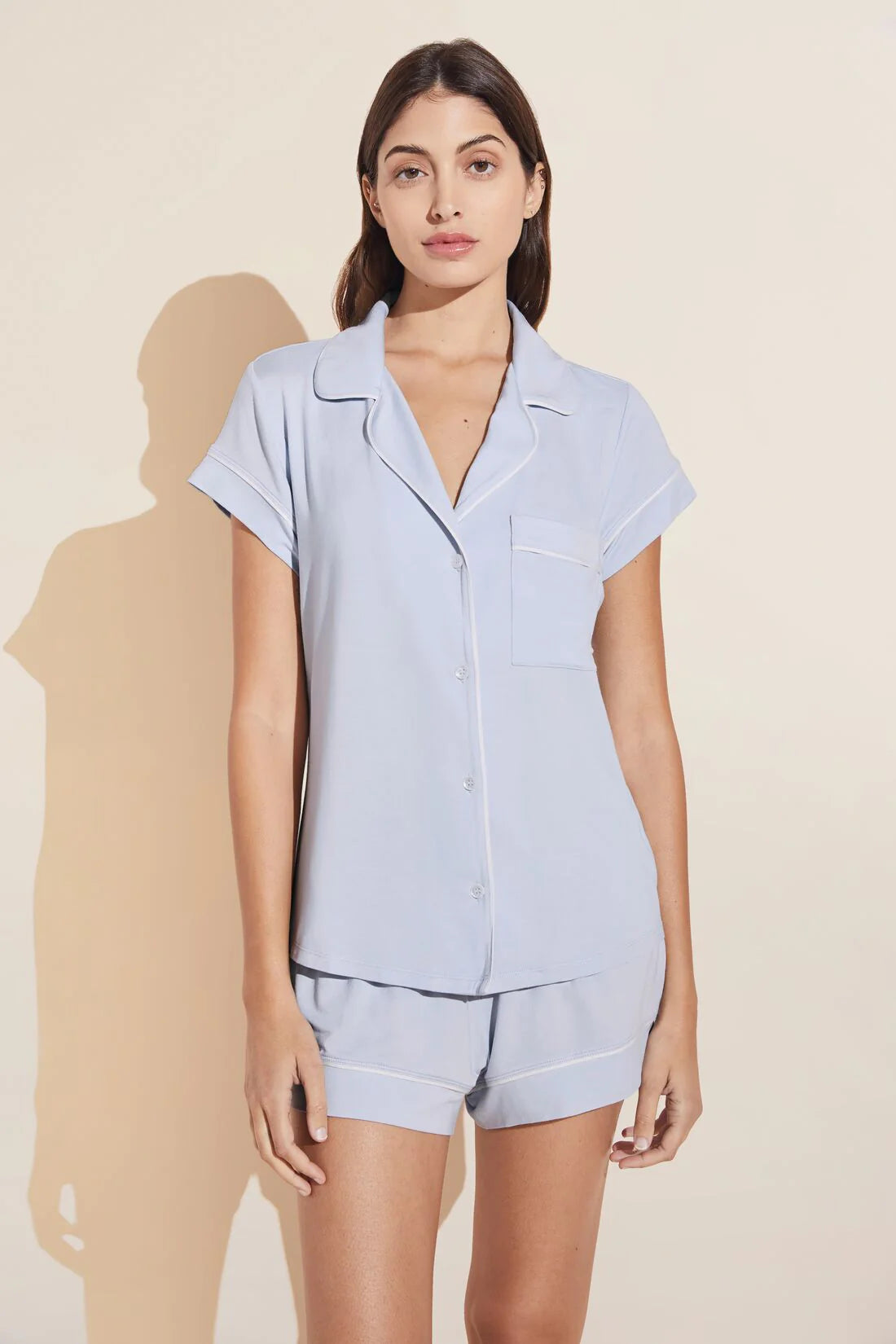 women's pajama sets with a novelty character printGisele Shortie PJ Set | Ice Blue/Ivory women's pajama sets with a novelty character printGisele Shortie PJ Set | Ice Blue/Ivory