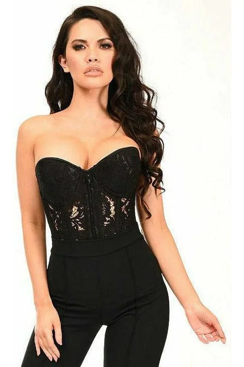 overbust women bustiers and corsetsTop Drawer Black Underwire Sheer Lace Steel Boned Corset overbust women bustiers and corsetsTop Drawer Black Underwire Sheer Lace Steel Boned Corset