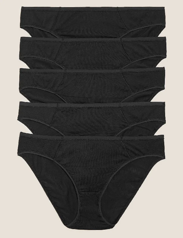 designer women bikini briefs with unique designs5pk No VPL Cotton Modal Bikini Knickers