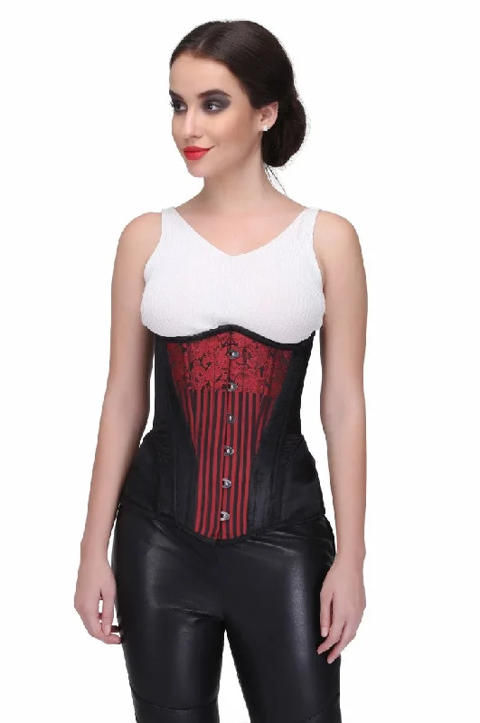 bridal women bustiers and corsetsOralee Red Classy Underbust Satin Brocade Corset