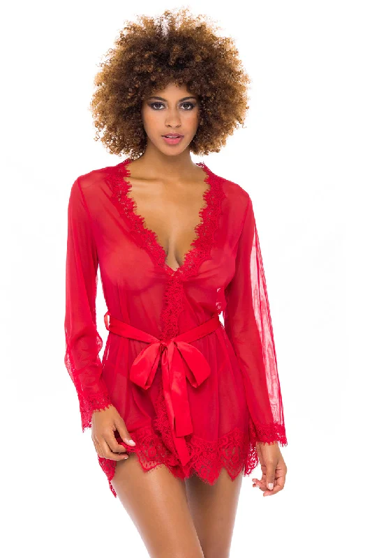 women robes with hoods for added cozinessProvence Eyelash Lace Robe