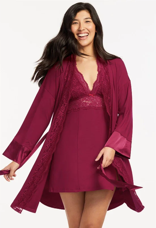 women robes with a hand - painted designFleurt Holiday Robe Wrap - 6310