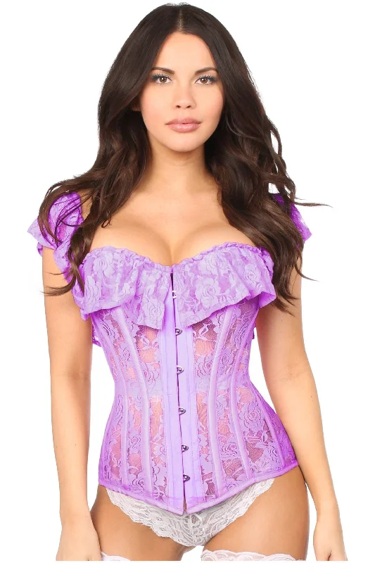designer women bustiers and corsets collectionsTop Drawer Purple Sheer Lace Steel Boned Corset designer women bustiers and corsets collectionsTop Drawer Purple Sheer Lace Steel Boned Corset