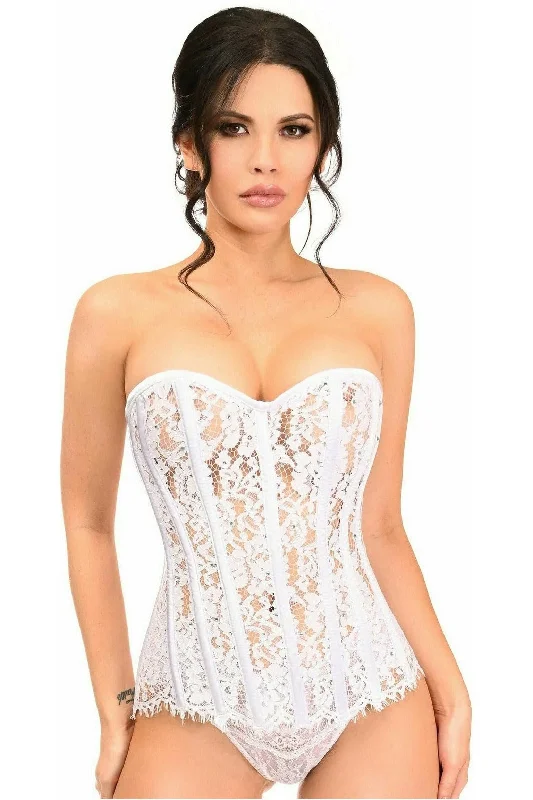 beaded women bustiers and corsetsTop Drawer White Lace Steel Boned Corset w/Rhinestones beaded women bustiers and corsetsTop Drawer White Lace Steel Boned Corset w/Rhinestones