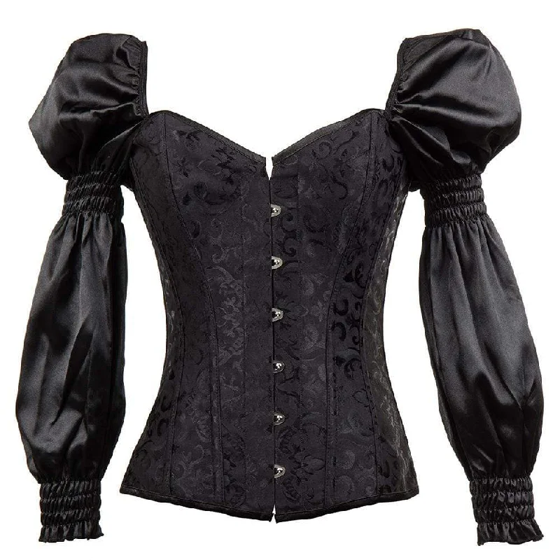 machine made women bustiers and corsetsWomen's Gothic Puff Sleeved Overbust Corsets