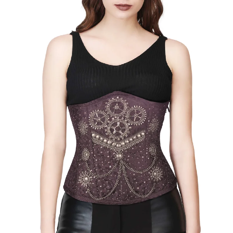 back lacing women bustiers and corsetsEMBALISHED UNDERBUST WAISTREDUCING STEAMPUNK BROWN CORSET back lacing women bustiers and corsetsEMBALISHED UNDERBUST WAISTREDUCING STEAMPUNK BROWN CORSET
