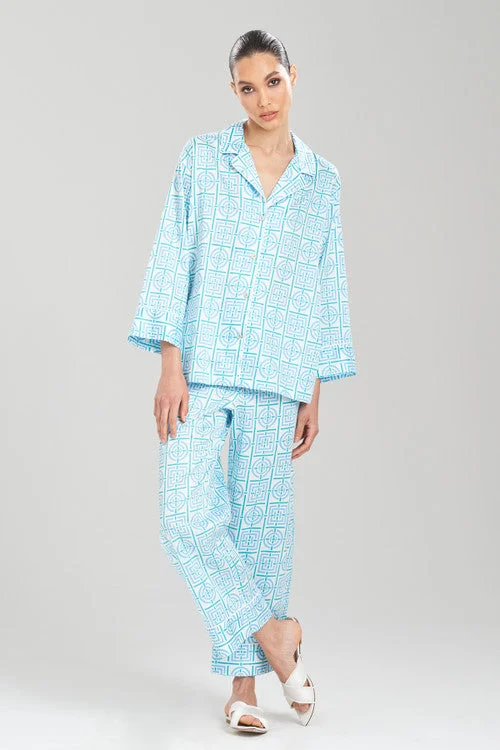 women's short - sleeve pajama sets for summer nightsInfinity Cotton Sateen Notch PJ