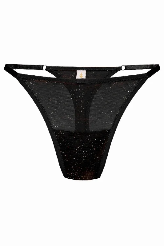 seamless odor - control women thongs for all - day confidenceWildly Gold black ultra thongs