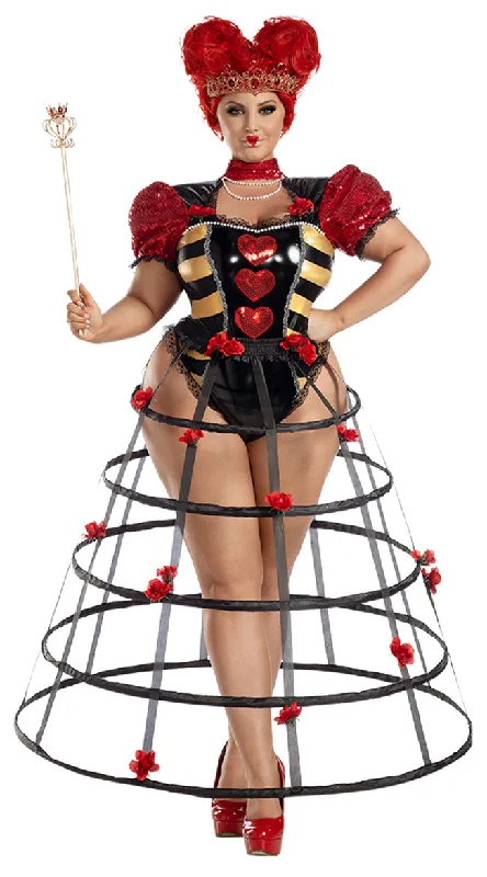 women cosplay costumes for first - timersPlus Size Caged Heart Queen Costume