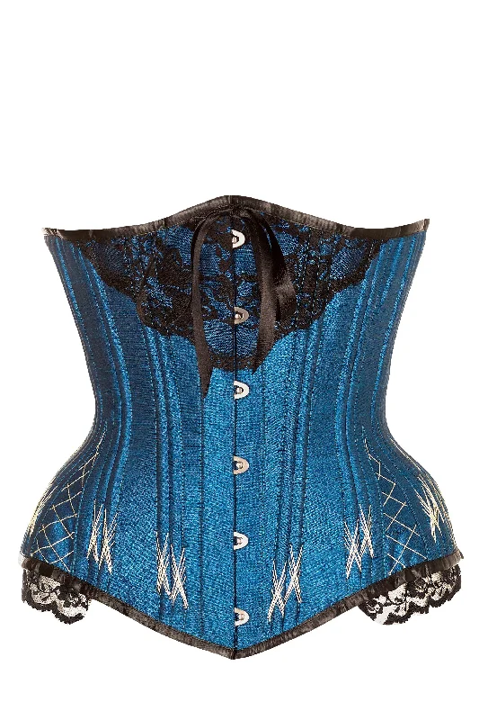 cosplay women bustiers and corsets costumesLongline Turquoise Underbust With Flossing cosplay women bustiers and corsets costumesLongline Turquoise Underbust With Flossing