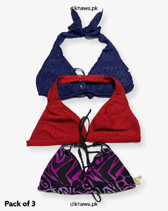 cheeky cut women bikini briefs for a flirty stylePack Of 3 Stocklot Bikini Top Swimwear | Bikini Top Bundle | Imported Stock Branded Bikini Top cheeky cut women bikini briefs for a flirty stylePack Of 3 Stocklot Bikini Top Swimwear | Bikini Top Bundle | Imported Stock Branded Bikini Top