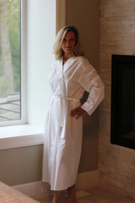 women robes for a romantic evening inVictoriana 100% Cotton Long Robe
